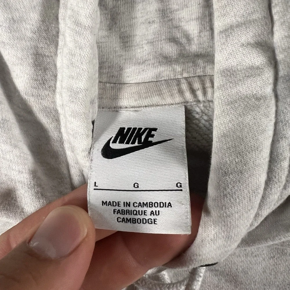 Nike Sportswear Club Fleece Pullover Hoodie Light Gray Men's Large